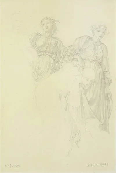 Group Of Women Preliminary Study For The Painting The Golden Stairs