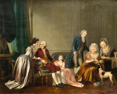 Group Portrait Of A Family In An Interior