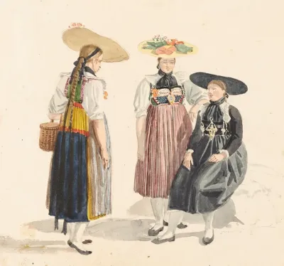 Groupe De Trois Paysannes Du Canton De Zoug