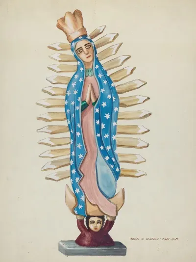 Guadalupe Wood Santo Or Bulto