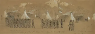 Guard Mount In The Camp Of The 1st Mass Vol Opposite The Rebel Position On The Potomac Near Budds Ferry
