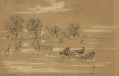 Guerilla Warfare Unarmed Union Soldiers Fired At By Farmers On The James River