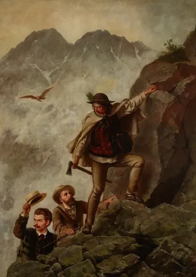 Guide And Tourists In The Tatra Mountains
