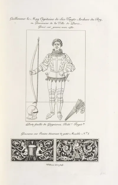Guillaume Le May Capitaine De Six Vingts Archers Du Roy Et Gouverneur De La Ville De Paris Grave Sur Pierre Vers 1480
