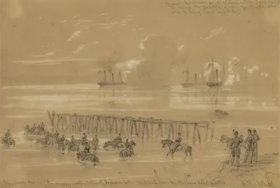 Gunboats Shelling The Enemy At The Battle Of Malvern Hill Sketched From Mcclellans Headquarters