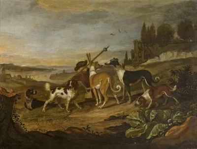 Gundogs Against Landscape
