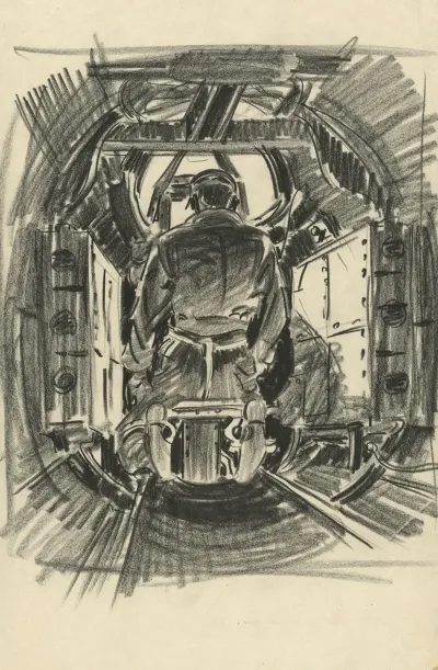 Gunner In A Airplane Bomber