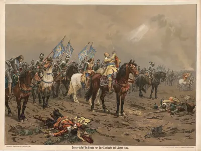 Gustav Adolf Im Gebet Vor Der Schlacht Bei Lutzen 1632