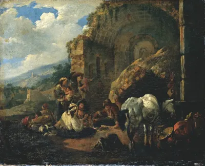 Gypsy Camp In A Roman Ruin