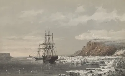 H M S Assistance And Pioneer Fast To The Floe Off Cape Majendie Wellington Channel 1853