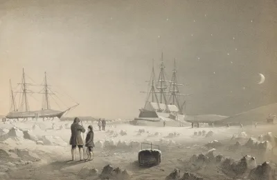 H M S Assistance And Pioneer In Winter Quarters Returning Daylight