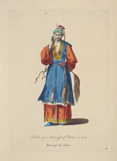 Habit Of A Bonzess Of China In 1700 Bonzess De Chine