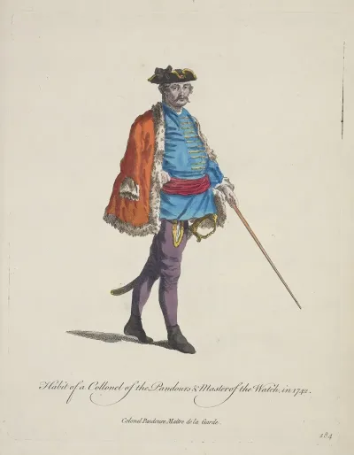 Habit Of A Colonel Of The Pandours Master Of The Watch In 1742 Colonel Pandoure Maiitre De La Garde