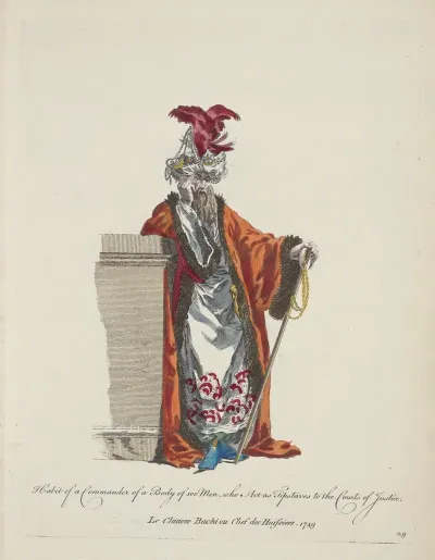 Habit Of A Commander Of A Body Of 100 Men Who Act As Tipstaves To The Courts Of Justice Le Chiaoro Bachi Ou Chef Des Huissiers 1749