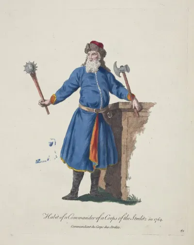 Habit Of A Commander Of A Corps Of The Strelitz In 1764 Commandant Du Corps De Strelits