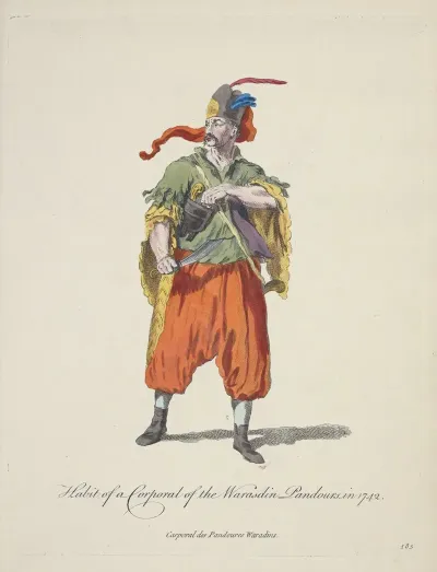 Habit Of A Corporal Of The Warasdin Pandours In 1742 Carporal Des Pandoures Waradins