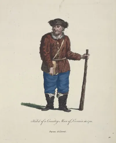 Habit Of A Country Man Of Livona In 1700 Paysan De Livonie