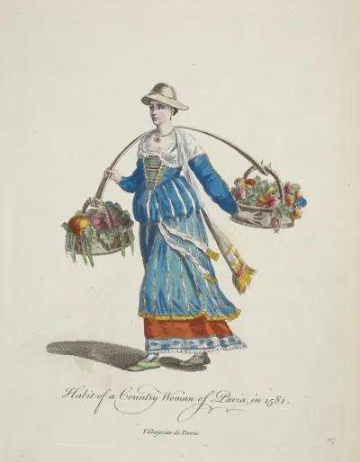 Habit Of A Country Woman Of Pavia In 1581 Villageoise De Pavie