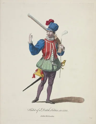 Habit Of A Dutch Soldier In 1588 Soldat Hollandois