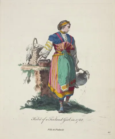 Habit Of A Finland Girl In 1768 Fille De Finlande