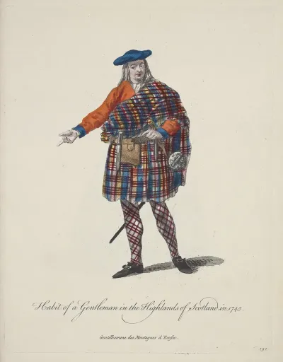 Habit Of A Gentleman In The Highlands Of Scotland In 1745 Gentilhomme Des Montagnes Decosse