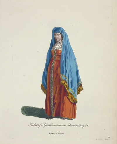 Habit Of A Gentlewoman In Moscow In 1768 Femme De Moscou 2