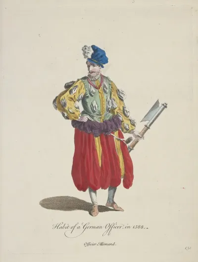 Habit Of A German Officer In 1588 Officier Allemand
