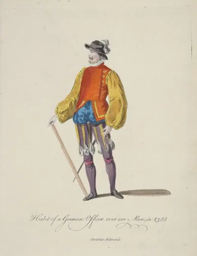Habit Of A German Officer Over 100 Men In 1588 Centenier Allemand