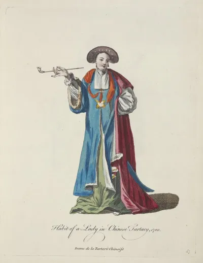 Habit Of A Lady In Chinese Tartary 1700 Dame De La Tartarie Chinoise