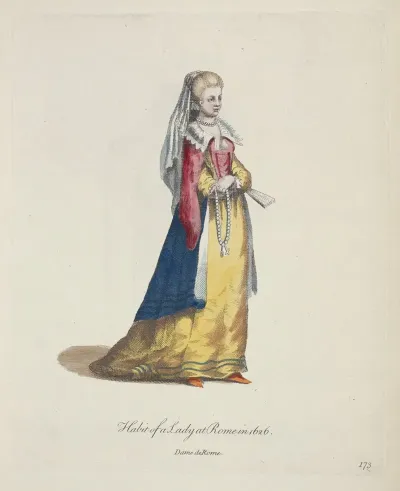 Habit Of A Lady In Rome In 1626 Dame De Rome