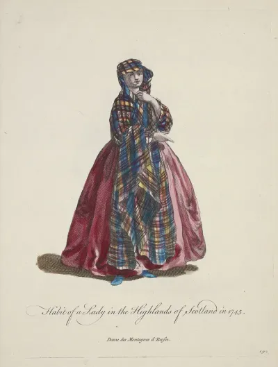 Habit Of A Lady In The Highlands Of Scotland In 1745 Dame Des Montagnes Decosse