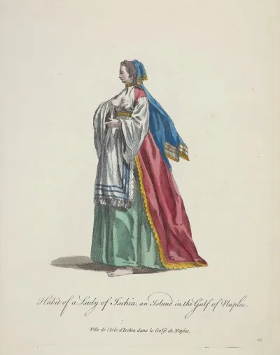 Habit Of A Lady Of Ischia An Island In The Gulf Of Naples Fille De Lisle Dischia Le Golfe De Naples