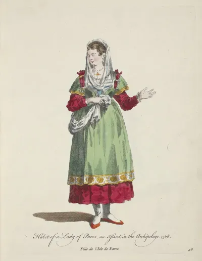 Habit Of A Lady Of Paros An Island In The Archipelago 1568 Fille De Lisle De Paros