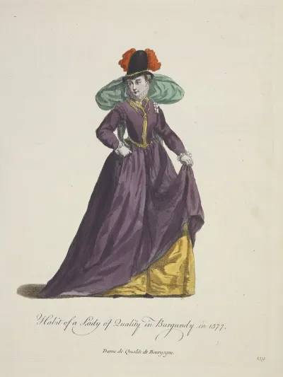 Habit Of A Lady Of Quality In Burgundy In 1577 Dame De Qualite De Bourgogne