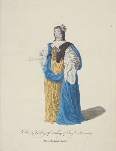 Habit Of A Lady Of Quality In England In 1640 Dame Angloisede Qualite