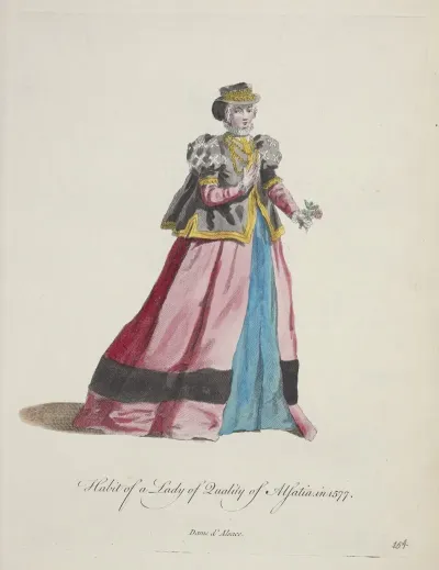 Habit Of A Lady Of Quality Of Alsatia In 1577 Dame Dalsace