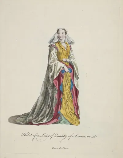 Habit Of A Lady Of Quality Of Sienna In 1581 Dame De Sienne