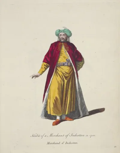 Habit Of A Merchant Of Indostan In 1700 Marchand Dindostan