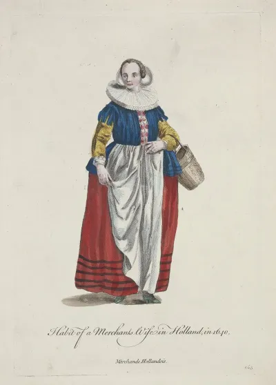Habit Of A Merchants Wife In Holland In 1640 Marchande Hollandois