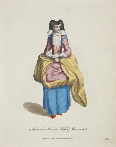 Habit Of A Merchants Wife Of Paris In 1626 Femme Dun Marchand De Paris