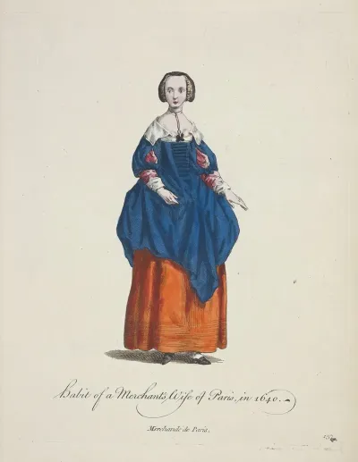 Habit Of A Merchants Wife Of Paris In 1640 Merchade De Paris