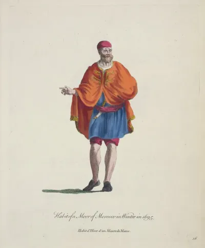 Habit Of A Moor Of Morocco In Winter In 1695 Habit Dhiver Dun Maure De Moroc