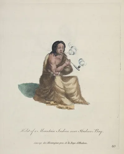 Habit Of A Mountain Indian Near Hudsons Bay Sauvage Des Montagnes Pres De La Baye Dhudson