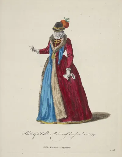 Habit Of A Noble Matron Of England In 1577 Noble Matrone Dangleterre