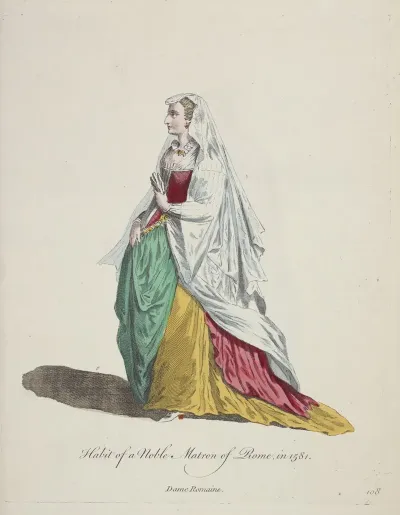 Habit Of A Noble Matron Of Rome In 1581 Dame Romaine
