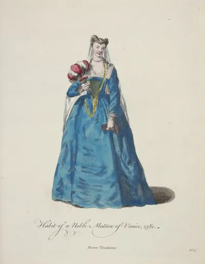 Habit Of A Noble Matron Of Venice 1581 Dame Venitienne