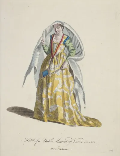 Habit Of A Noble Matron Of Venice In 1581 Dame Venitienne