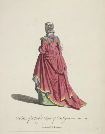 Habit Of A Noble Virgin Of Bologne In 1581 Demoiselle De Bologne