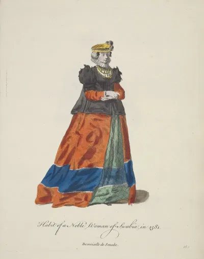 Habit Of A Noble Woman Of Swabia In 1581 Demoiselle De Souable
