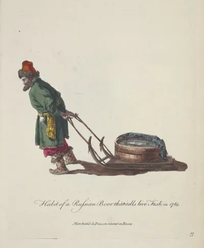 Habit Of A Russian Boor That Sells Live Fish In 1765 Marchand De Poisson Vivant En Russe